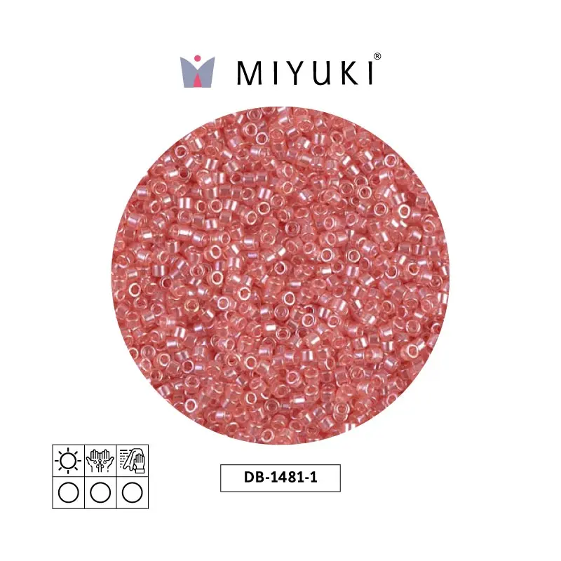 Miyuki delica 11/0 DB1481-1 transparente salmon lusterr x 50g