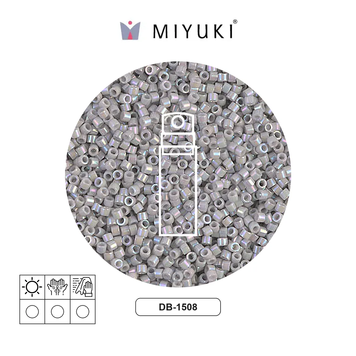 Miyuki delica 11/0 DB1508 opaco claro smoke AB x 10g