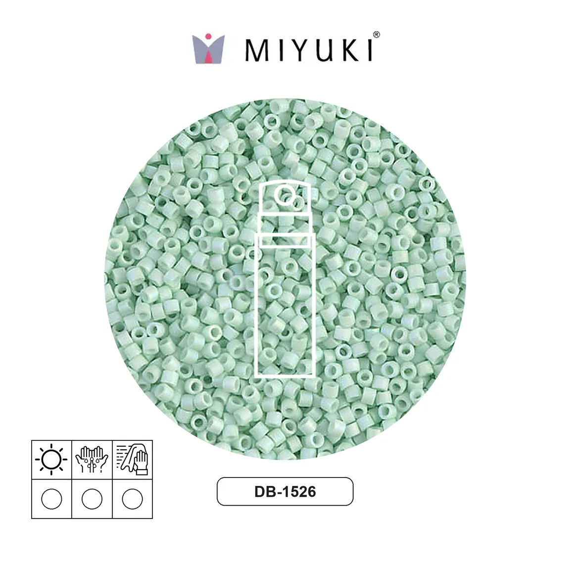 Miyuki delica 11/0 DB1526 mate opaco claro verde x 10g