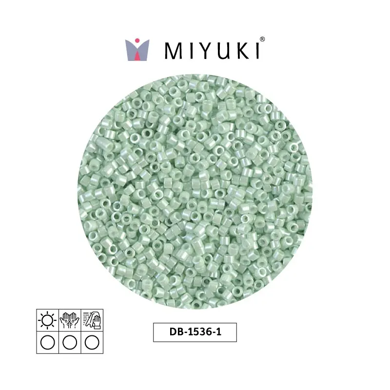 Miyuki delica 11/0 DB1536-1 verde menta ceylon perlado x 50g
