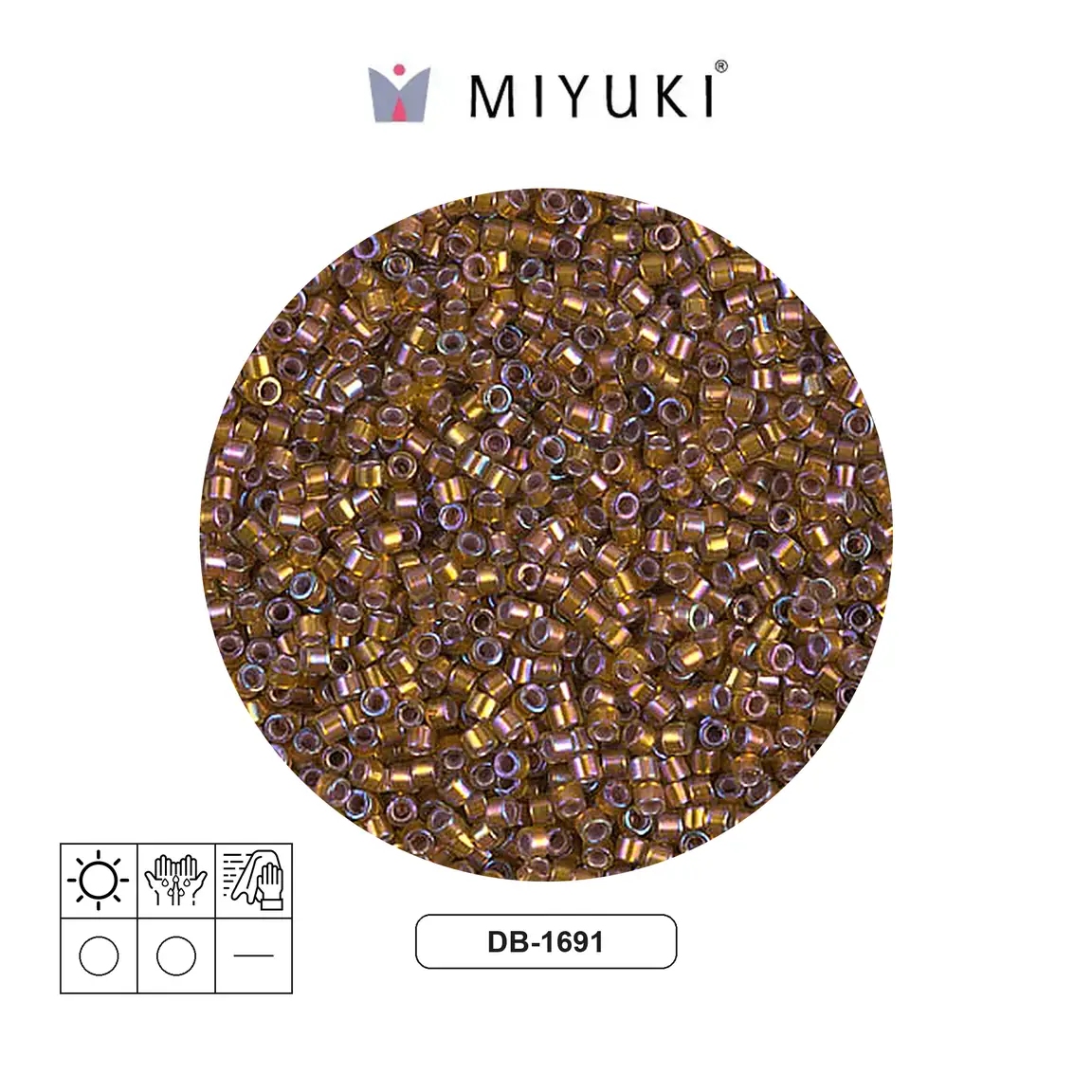 Miyuki delica 11/0 DB1691 plateado forrado glazed oscuro saffron AB x 50g