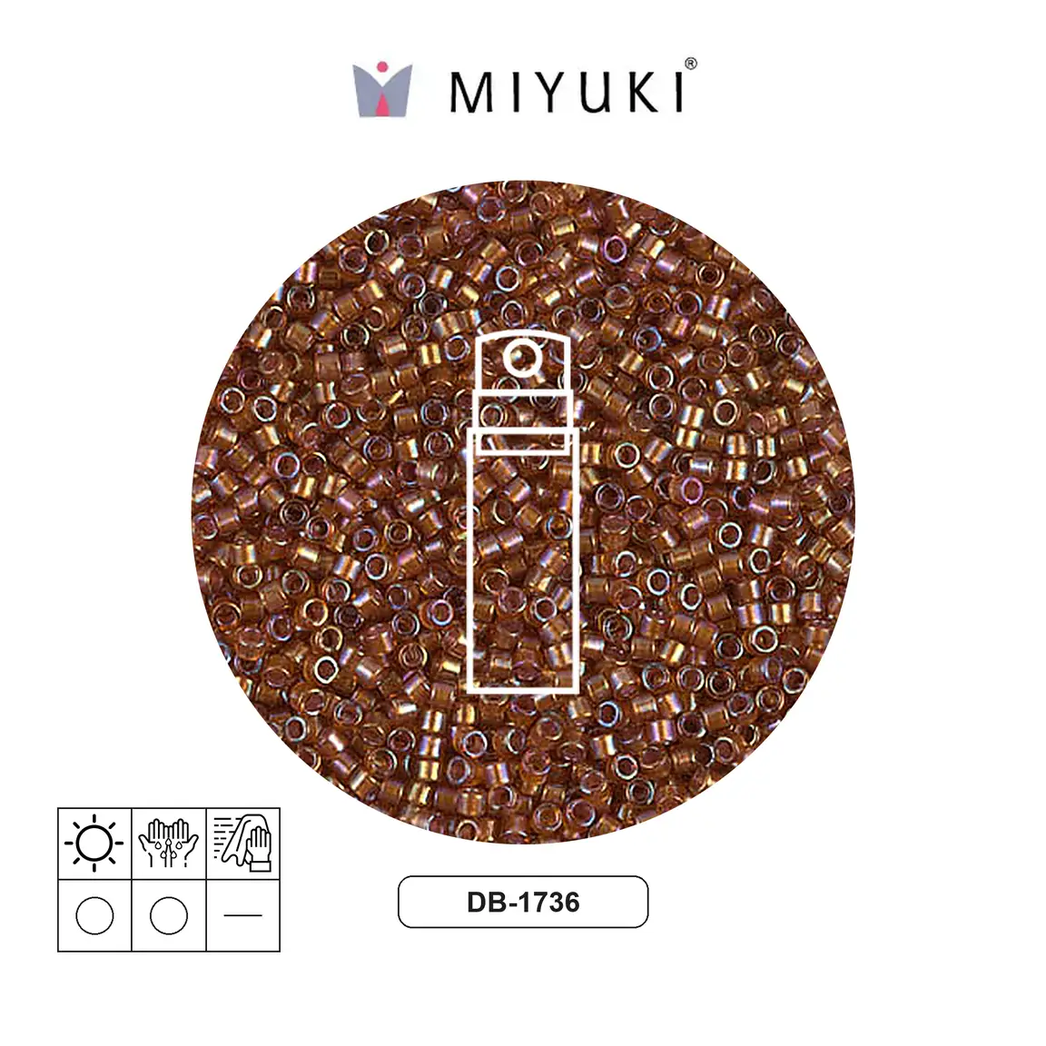 Miyuki delica 11/0 DB1736 beige forrado amarillo AB x 10g