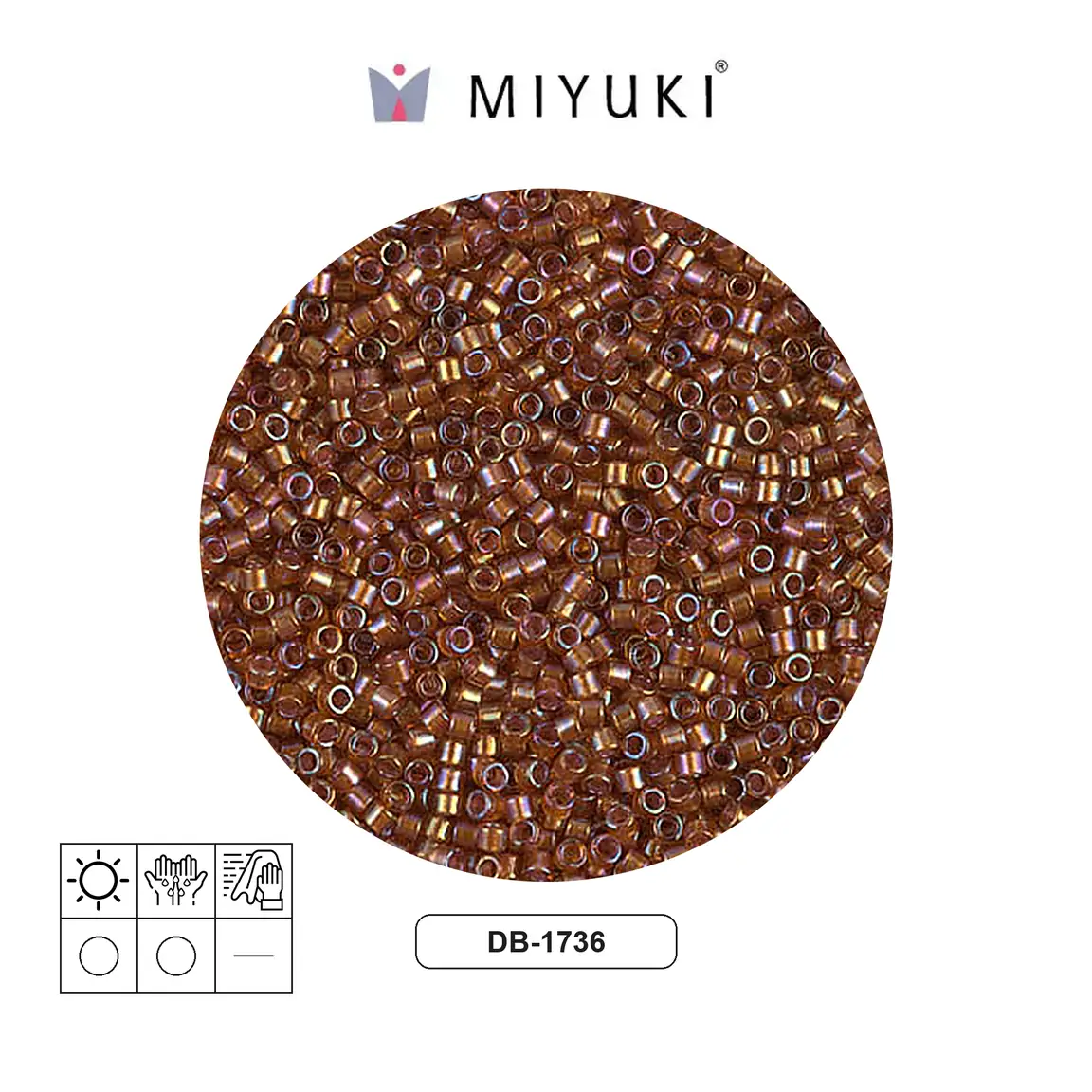 Miyuki delica 11/0 DB1736 beige forrado amarillo AB x 50g