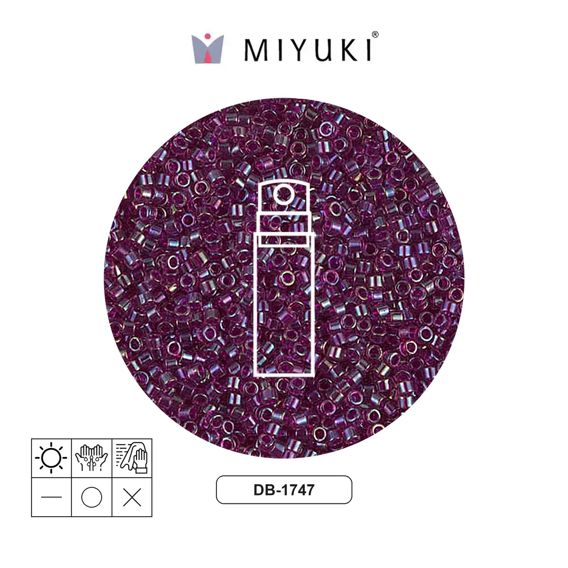 Miyuki delica 11/0 DB1747 fucsia forrado amethyst AB x 10g