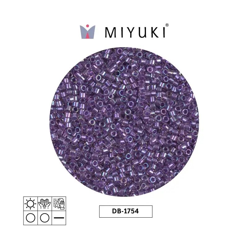 Miyuki delica 11/0 DB1754 sparkling purpe forrado cristal AB x 50g