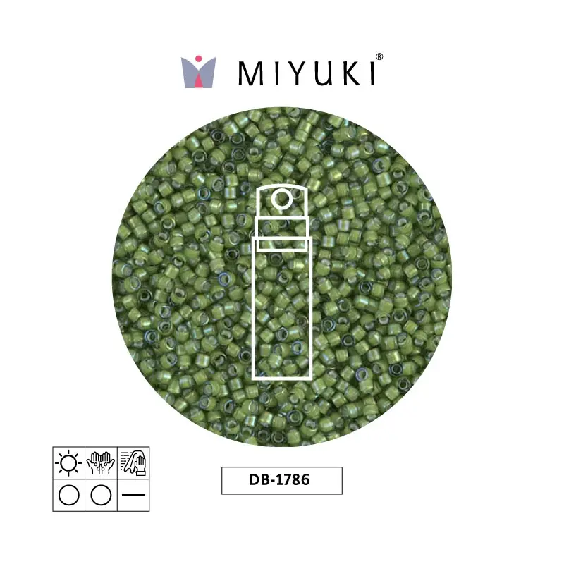 Miyuki delica 11/0 DB1786 forrado claro verde AB x 10g
