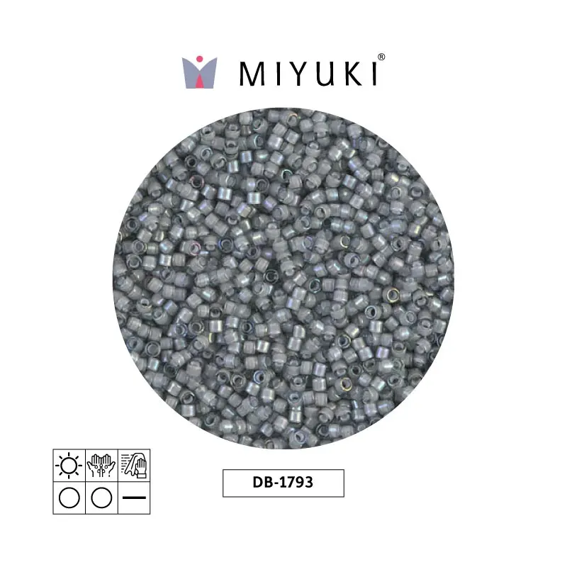 Miyuki delica 11/0 DB1793 white ld grey AB x 50g