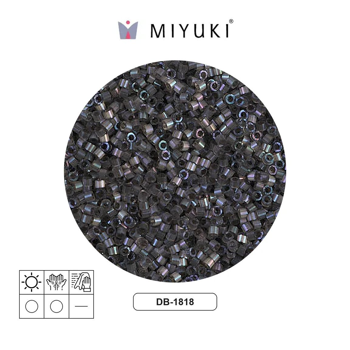 Miyuki delica 11/0 DB1818 oscuro gris satinado x 50g
