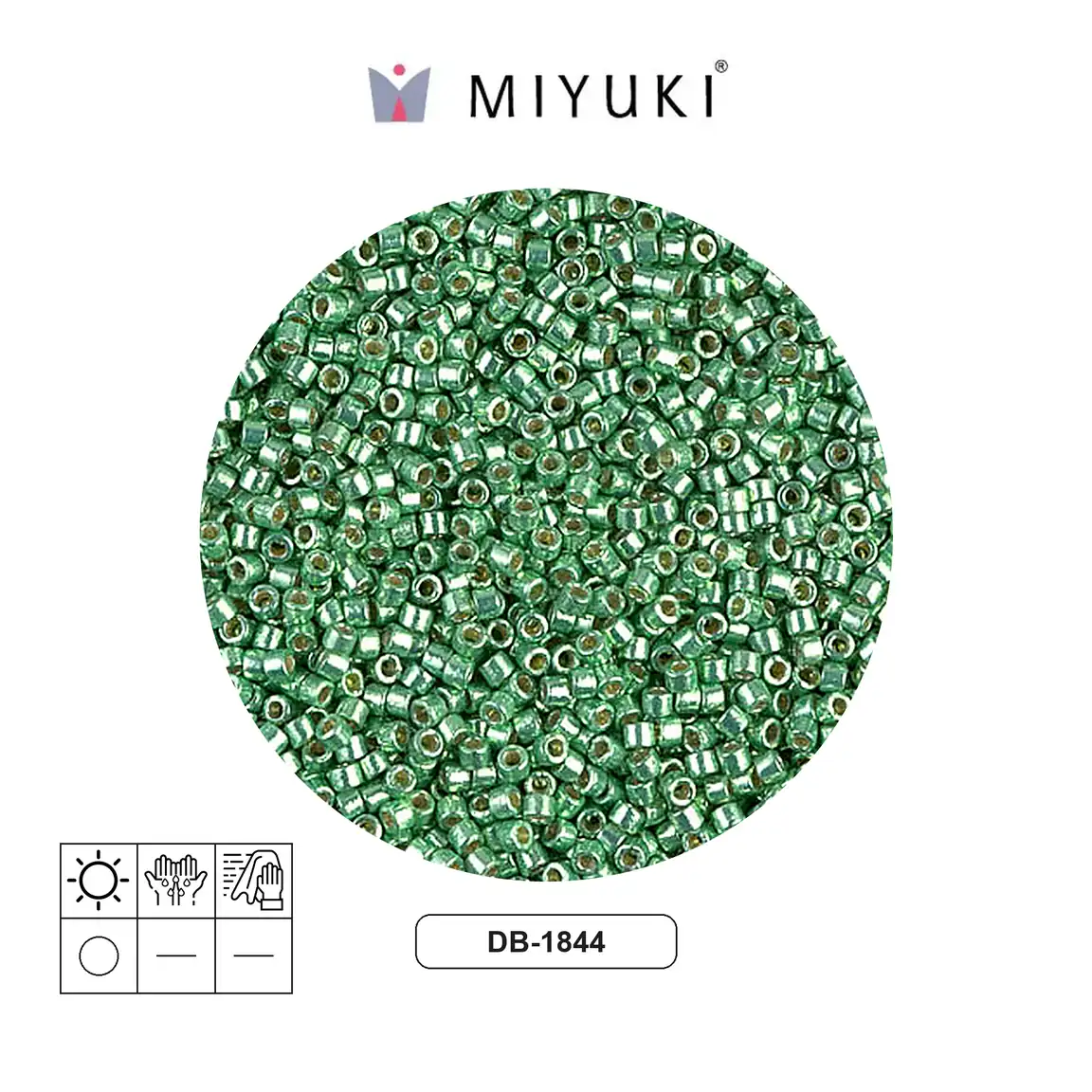 Miyuki delica 11/0 DB1844 galvanizado verde x 50g