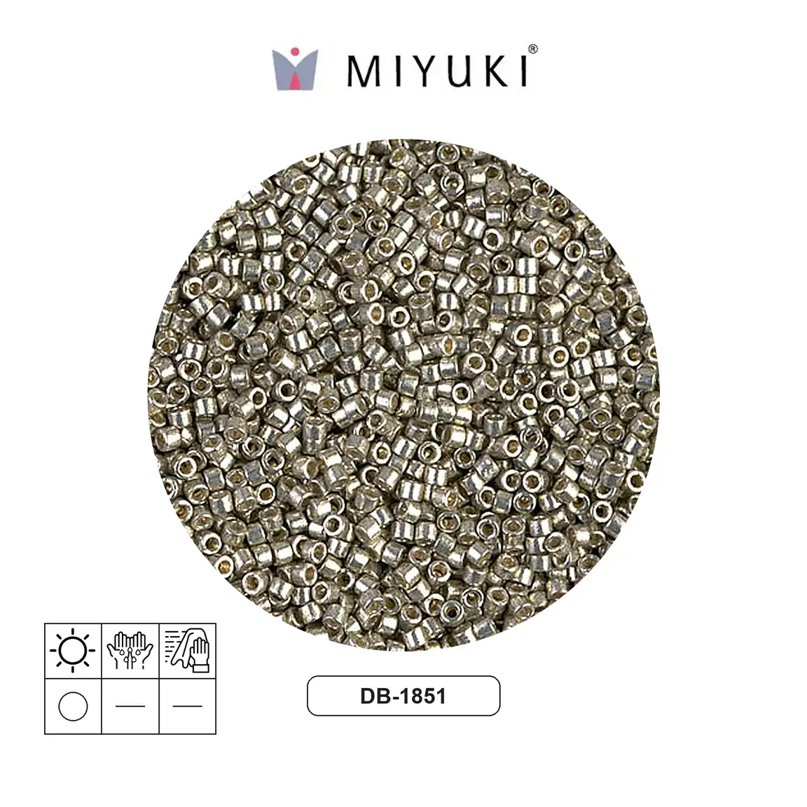 Miyuki delica 11/0 DB1851 galvanizado claro pewter x 50g