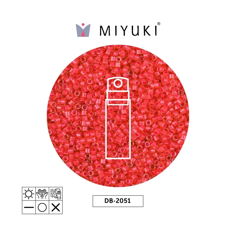 Miyuki delica 11/0 DB2051 neon poppy rojo x 10g