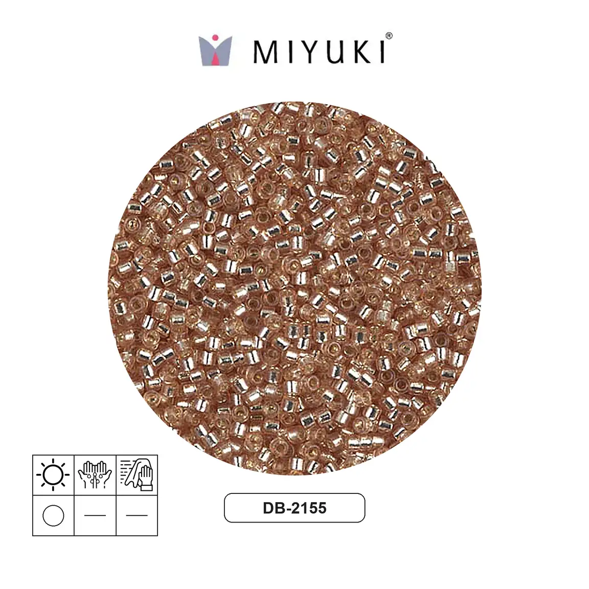 Miyuki delica 11/0 DB2155 plateado forrado mica Duracoat x 50g