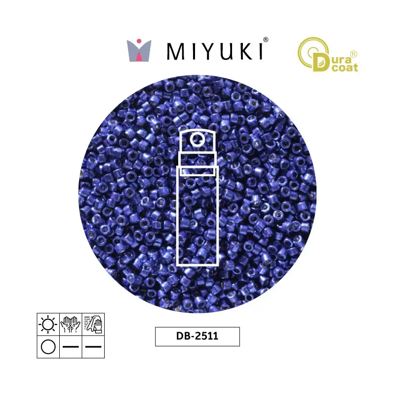 Miyuki delica 11/0 DB2511 Duracoat galvanizado azul x 10g
