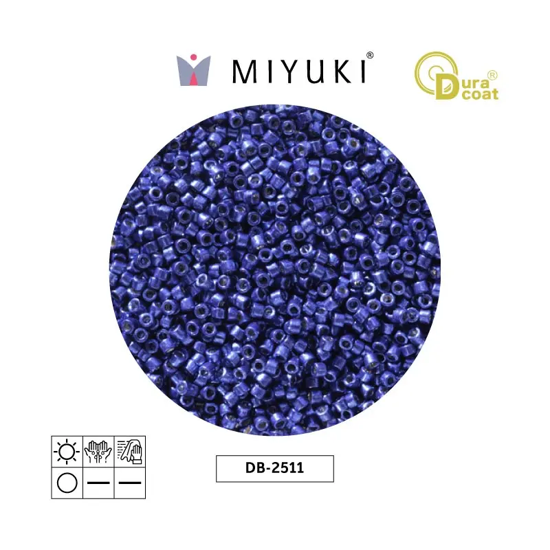 Miyuki delica 11/0 DB2511 Duracoat galvanizado azul x 50g