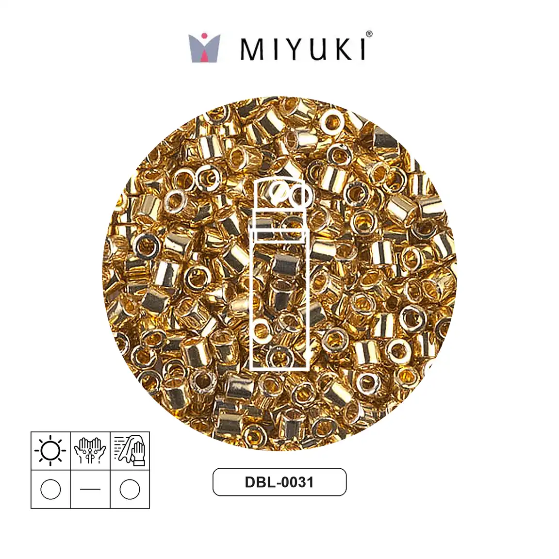 Miyuki delica 8/0 DBL0031 bright dorado 24kt. plated x 10gr