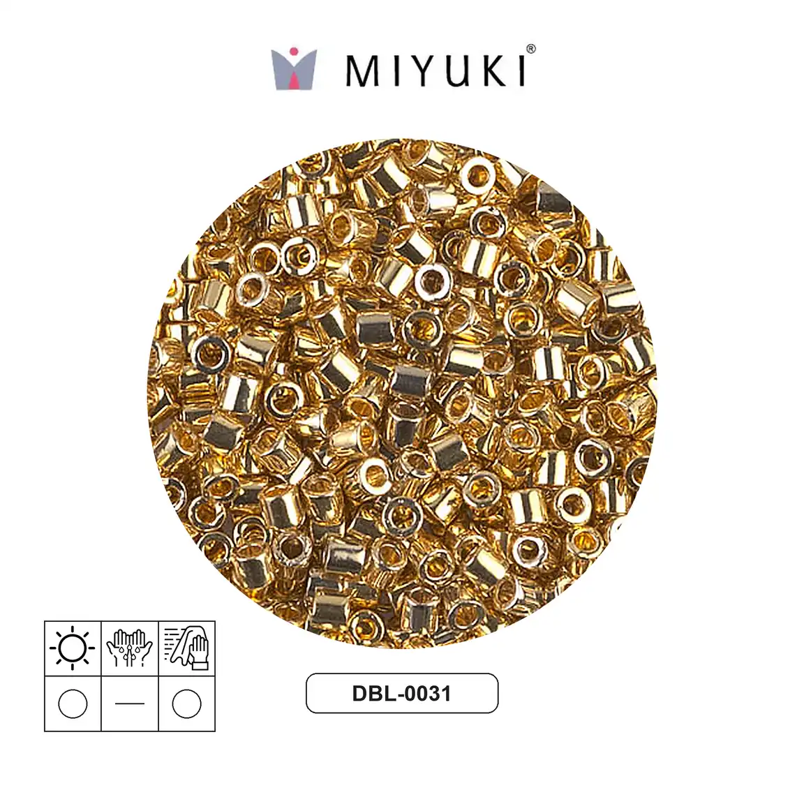 Miyuki delica 8/0 DBL0031 bright dorado 24kt. plated x 250gr