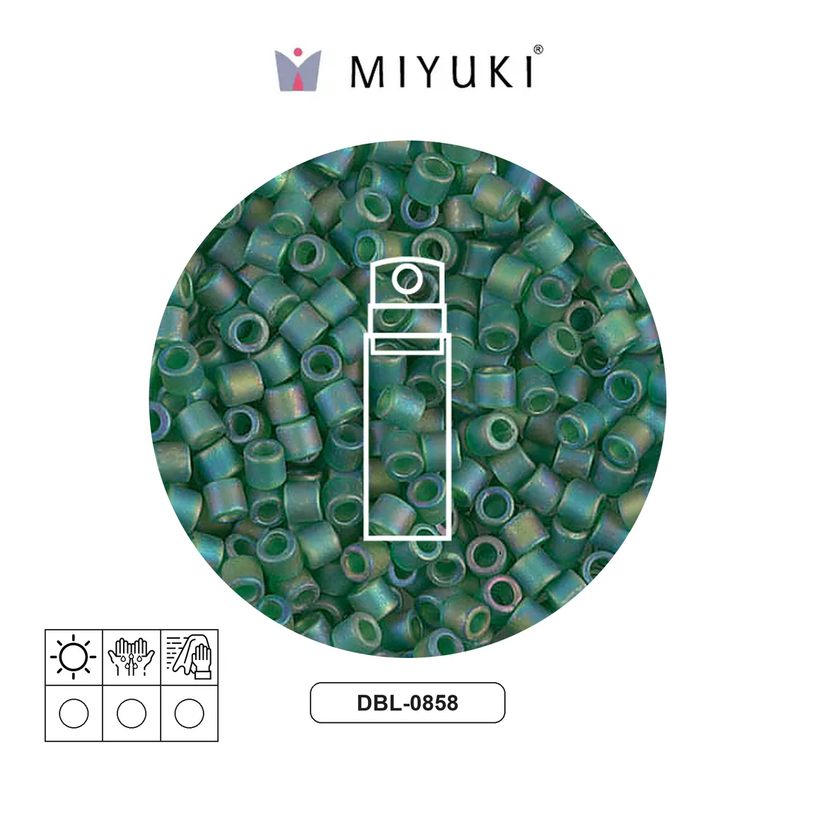 Miyuki delica 8/0 DBL0858 mate transparente verde AB x 10gr