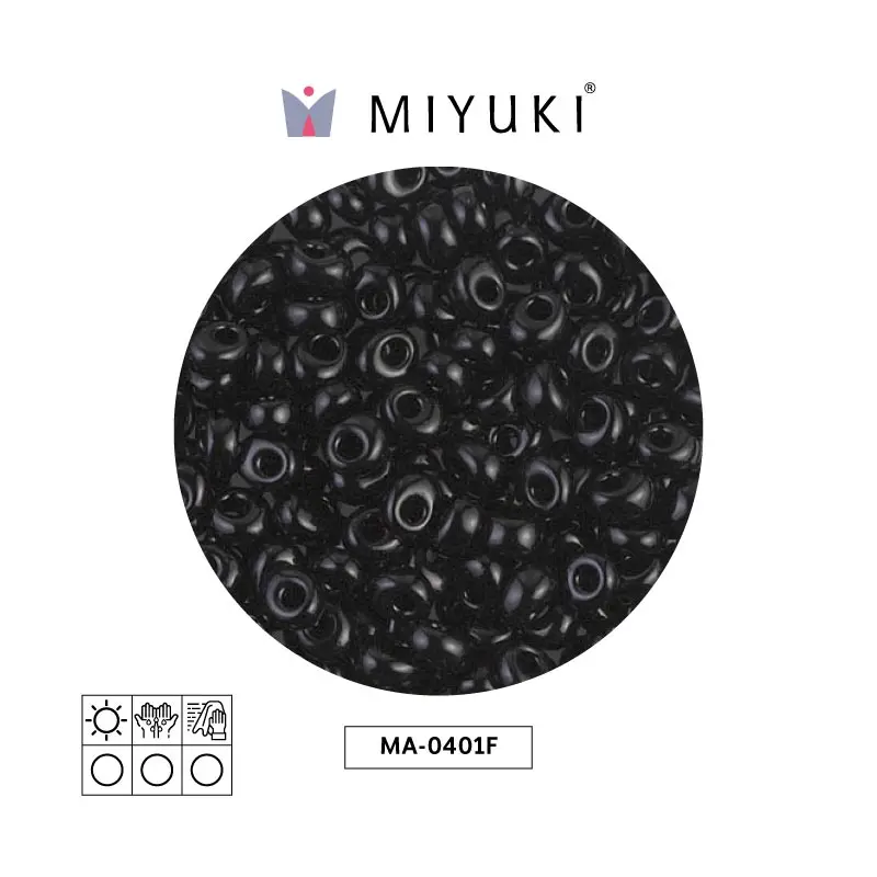 Miyuki magatama 4mm MA0401F opaco mate negro x 250g