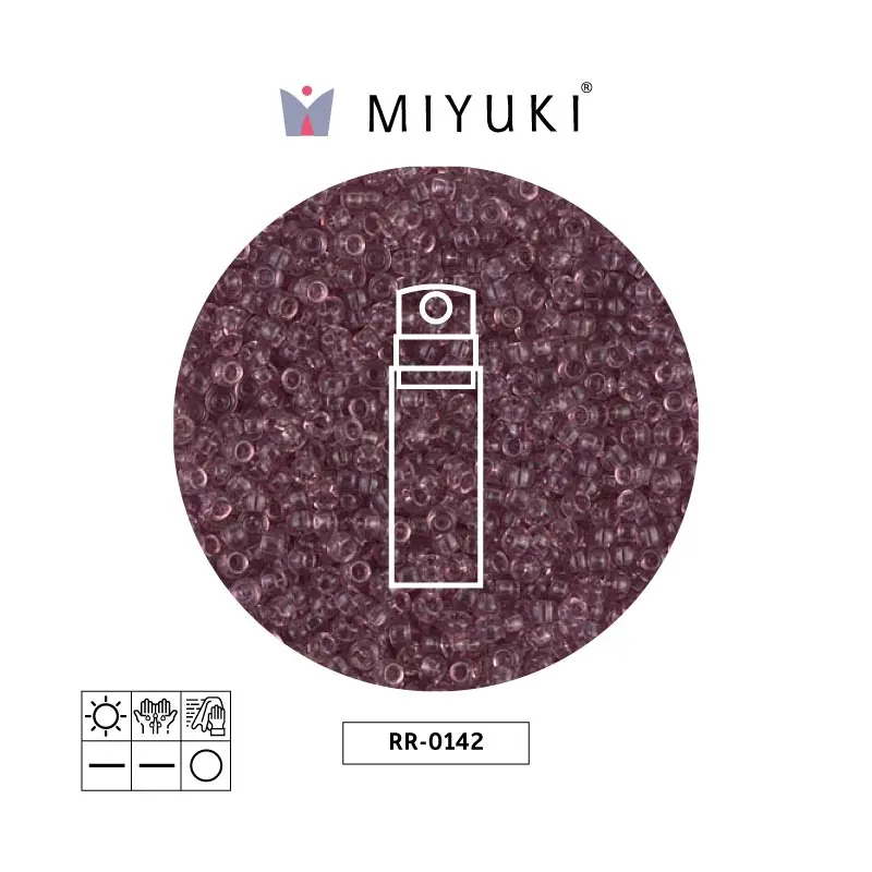Mostacilla Miyuki rocalla 11/0 RR0142 transparente ahumado morado x 10g