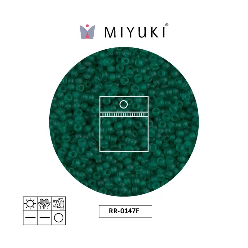 Mostacilla Miyuki rocalla 11/0 RR0147F mate transparente oscuro verde x 25g