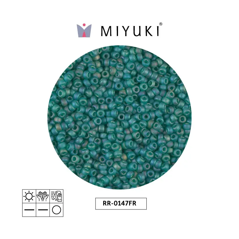 Mostacilla Miyuki rocalla 11/0 RR0147FR mate transparente oscuro verde x 250g