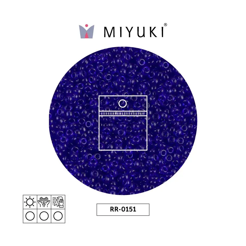 Mostacilla Miyuki rocalla 11/0 RR0151 transparente azul x 25g