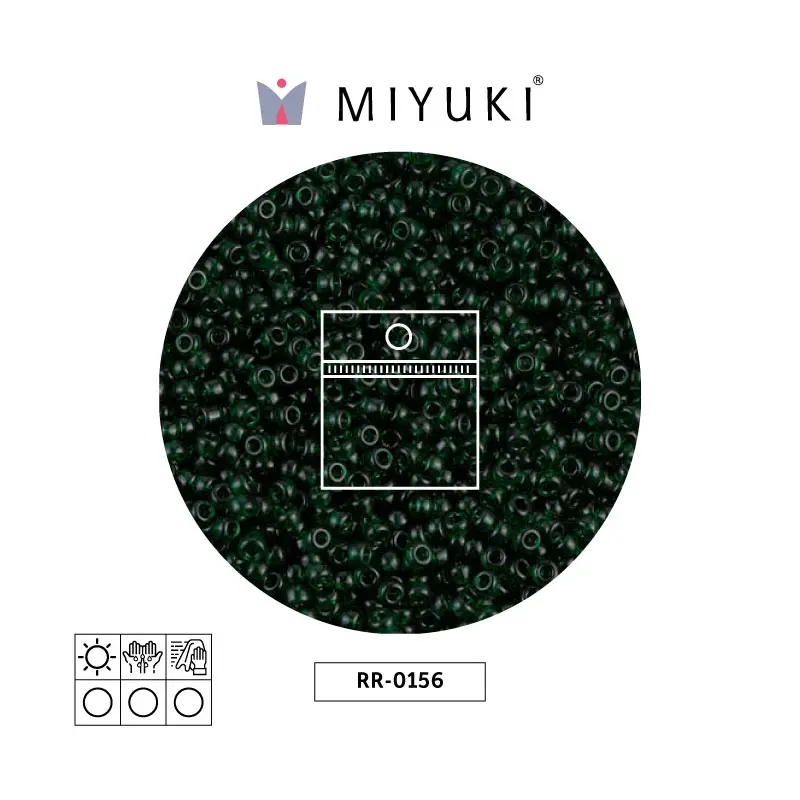 Mostacilla Miyuki rocalla 11/0 RR0156 transparente verde x 25g