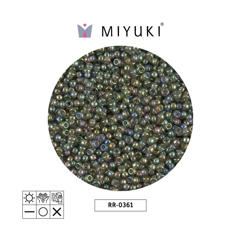 Mostacilla Miyuki rocalla 11/0 RR0361 verde chartreuse forrado verde AB x 250g