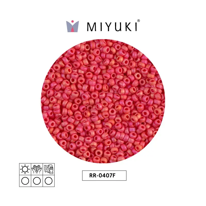 Mostacilla Miyuki rocalla 11/0 RR0407F opaco claro rojo mate x 250g