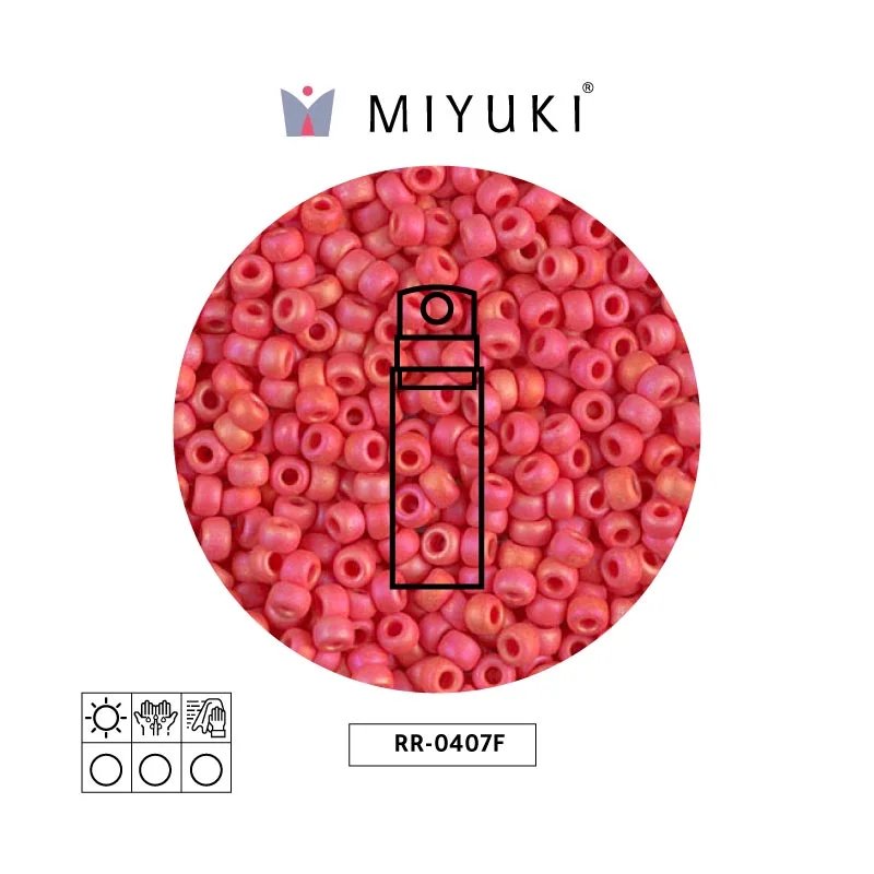 Mostacilla Miyuki rocalla 8/0 RR0407 opaco claro rojo mate x 10g