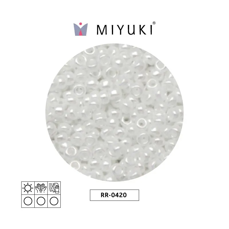 Mostacilla Miyuki rocalla 11/0 RR0420 blanco perla Ceylon perlado brillo x 250g