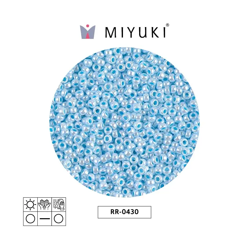 Mostacilla Miyuki rocalla 11/0 RR0430 opaco bebé azul brillo x 250g