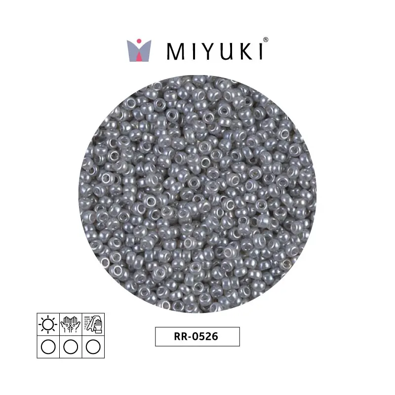 Mostacilla Miyuki rocalla 11/0 RR0526 gris Ceylon perlado x 250g