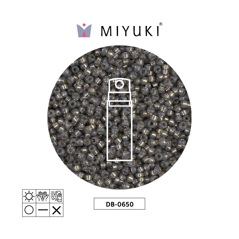 Mostacilla Miyuki rocalla 11/0 RR0650 rustic gris plateado forrado alabaster x 10g