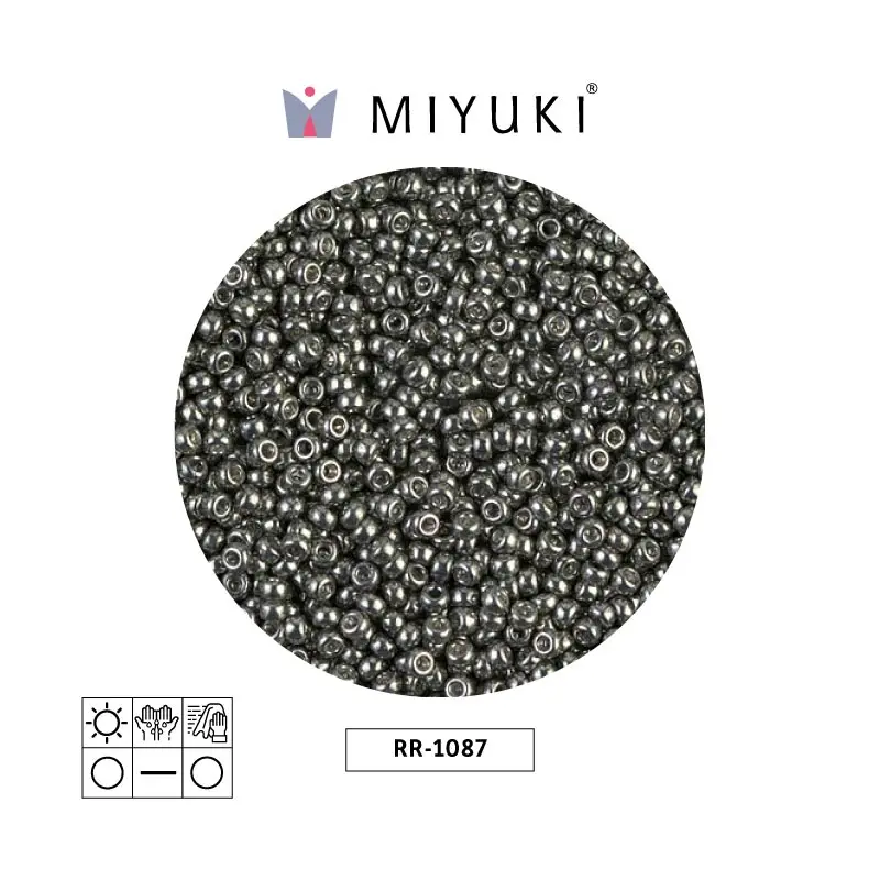 Mostacilla Miyuki rocalla 11/0 RR1087 galvanizado oscuro stee x 250g
