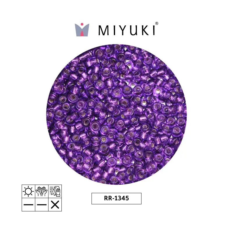 Mostacilla Miyuki rocalla 11/0 RR1345 plateado forrado oscuro lila x 250g