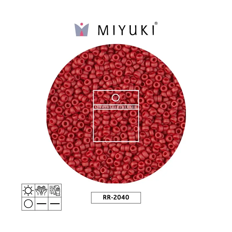 Mostacilla Miyuki rocalla 11/0 RR2040 mate metalizado brick rojo  x 25g