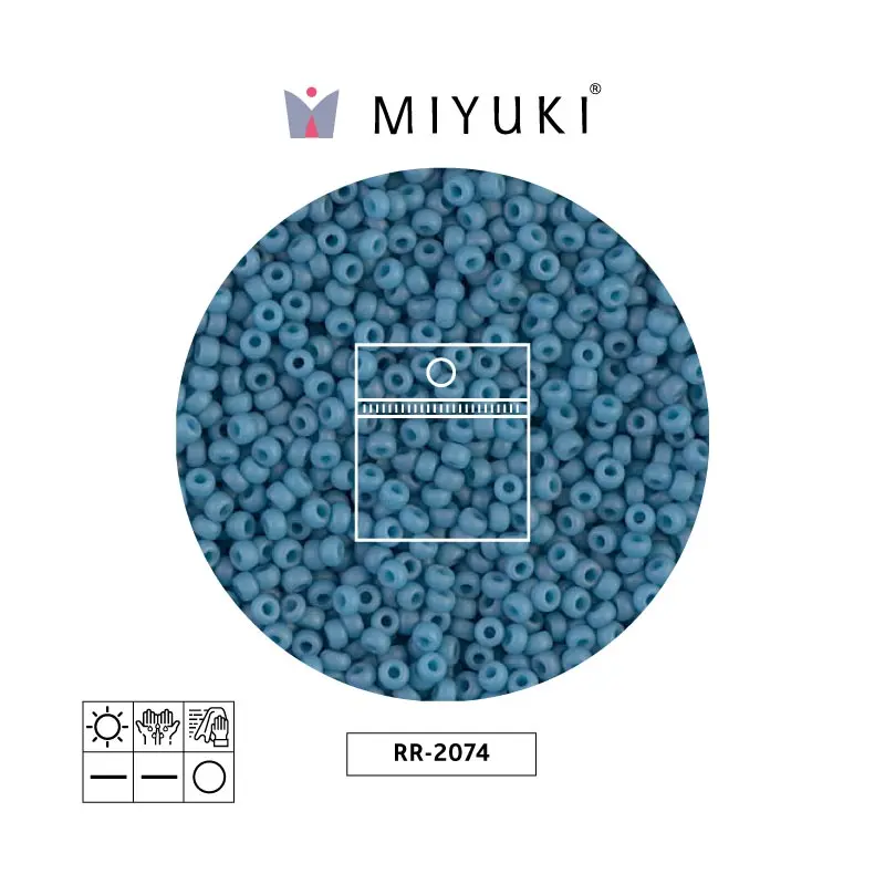Mostacilla Miyuki rocalla 11/0 RR2074 matthe gris azul x 25g