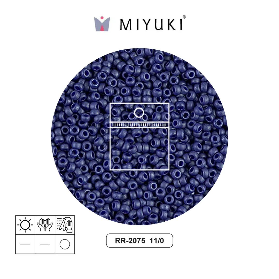 Mostacilla Miyuki rocalla 11/0 RR2075 mate azul x 25g