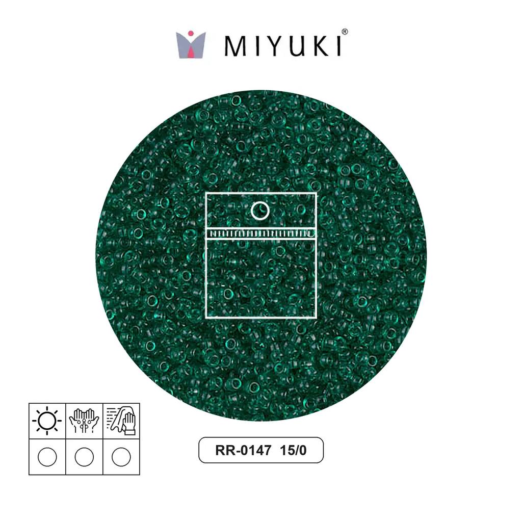 Mostacilla Miyuki rocalla 15/0 RR0147 transparente esmerald x 10g