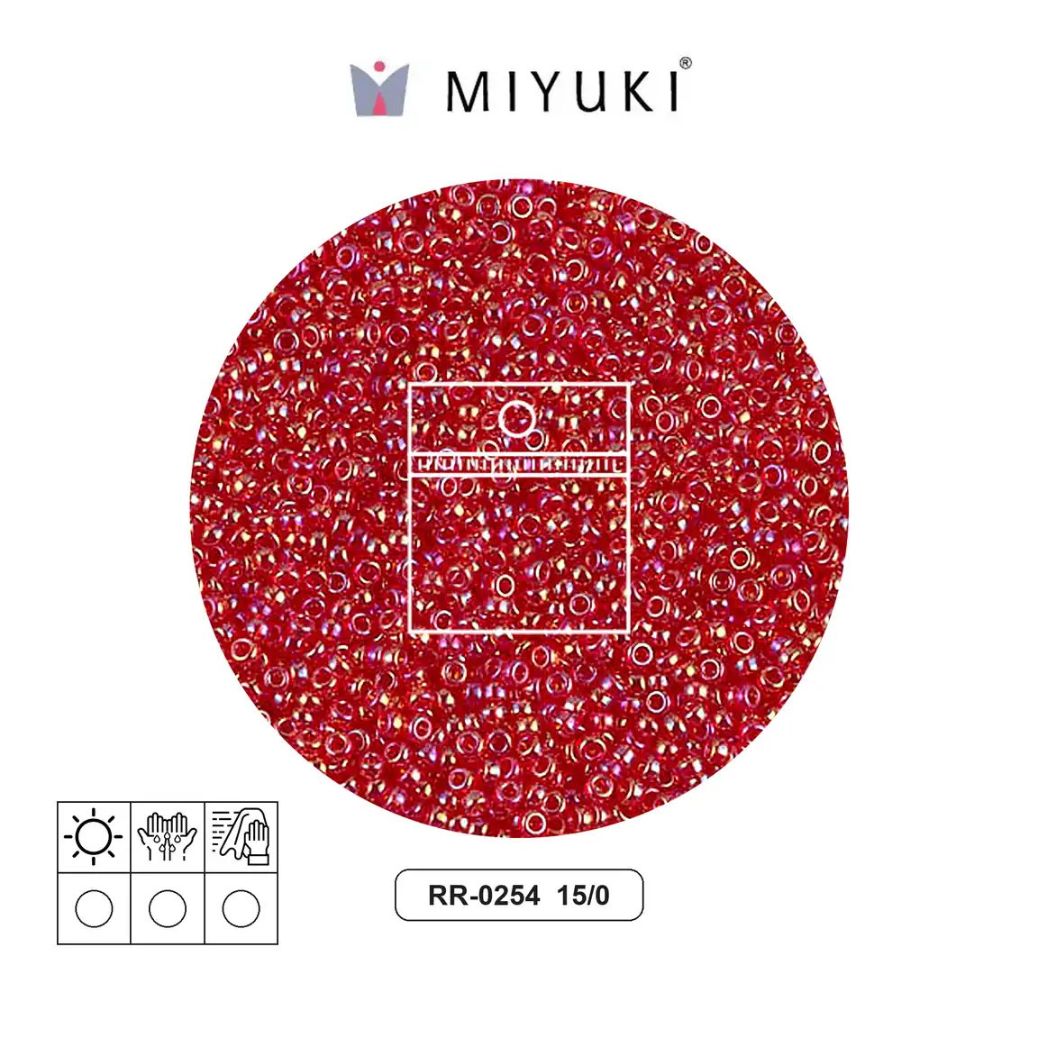 Mostacilla Miyuki rocalla 15/0 RR0254 transparente rojo AB x 10g