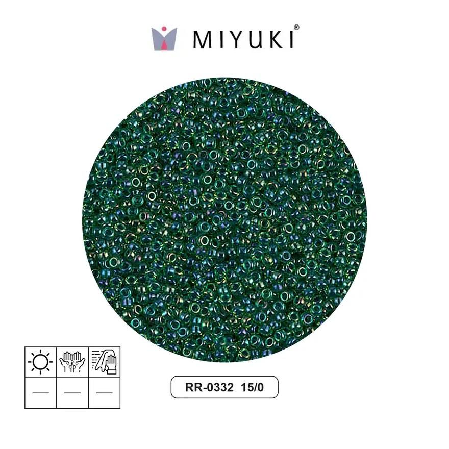 Mostacilla Miyuki rocalla 15/0 RR0332 oscuro azul forrado verde x 250g