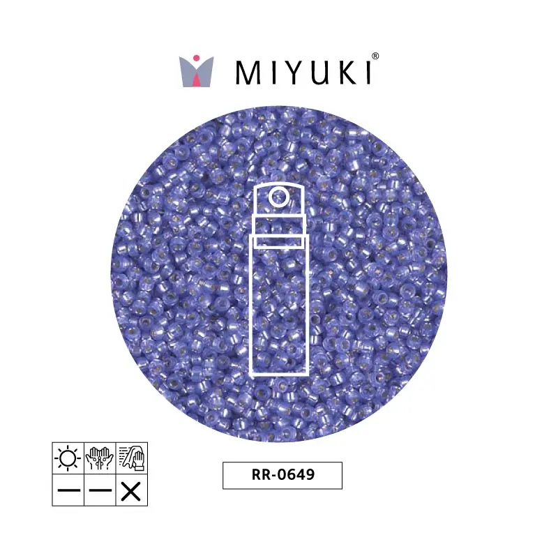 Mostacilla Miyuki rocalla 15/0 RR0649 morado plateado forrado alabaster x 10g