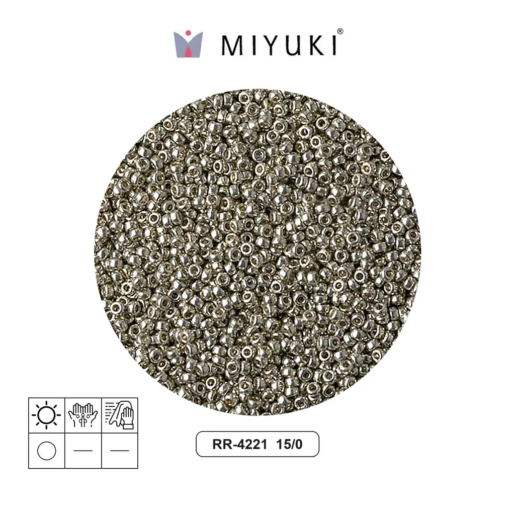 Mostacilla Miyuki rocalla 15/0 RR4221 galvanizado claro pewter x 20g