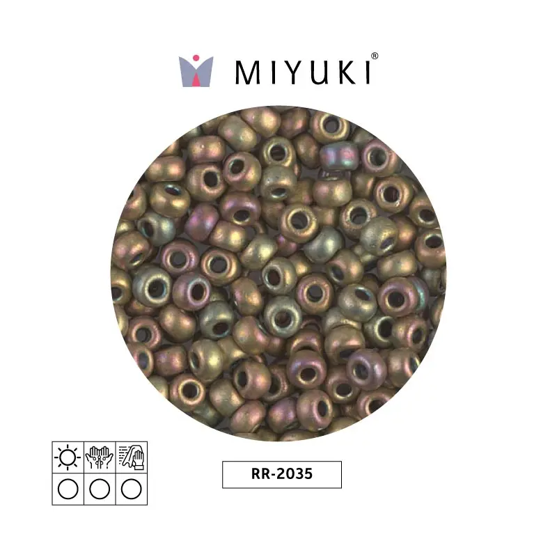 Mostacilla Miyuki rocalla 6/0 RR2035 mate opaco khaki AB x 50g