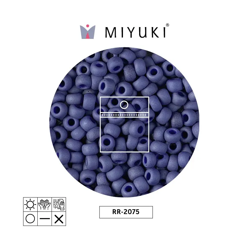 Mostacilla Miyuki rocalla 6/0 RR2075 mate opaco azul brillo x 25g