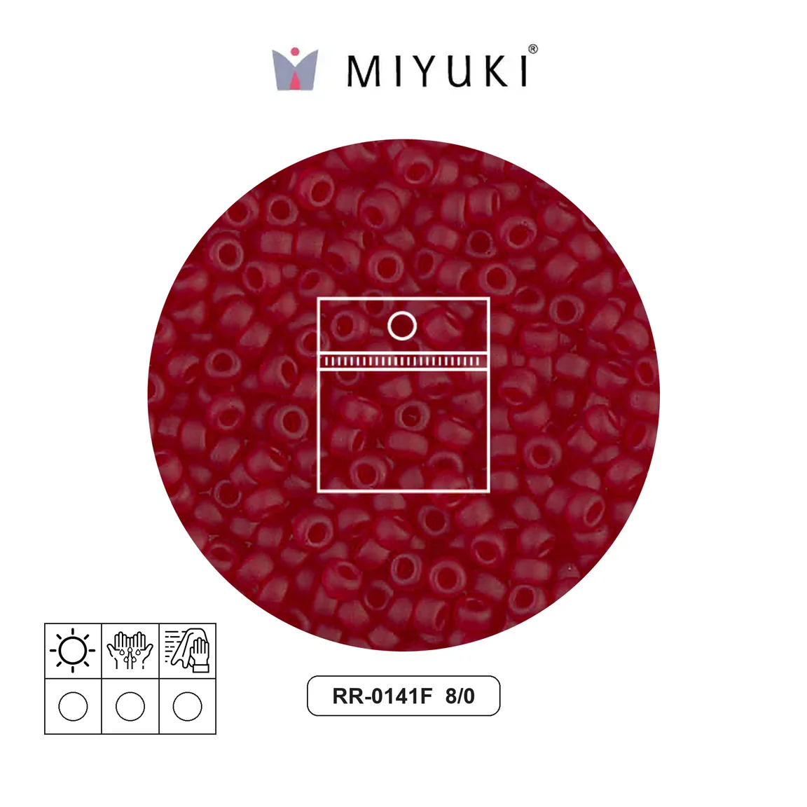 Mostacilla Miyuki rocalla 8/0 RR0141F mate transparente ruby x 10g