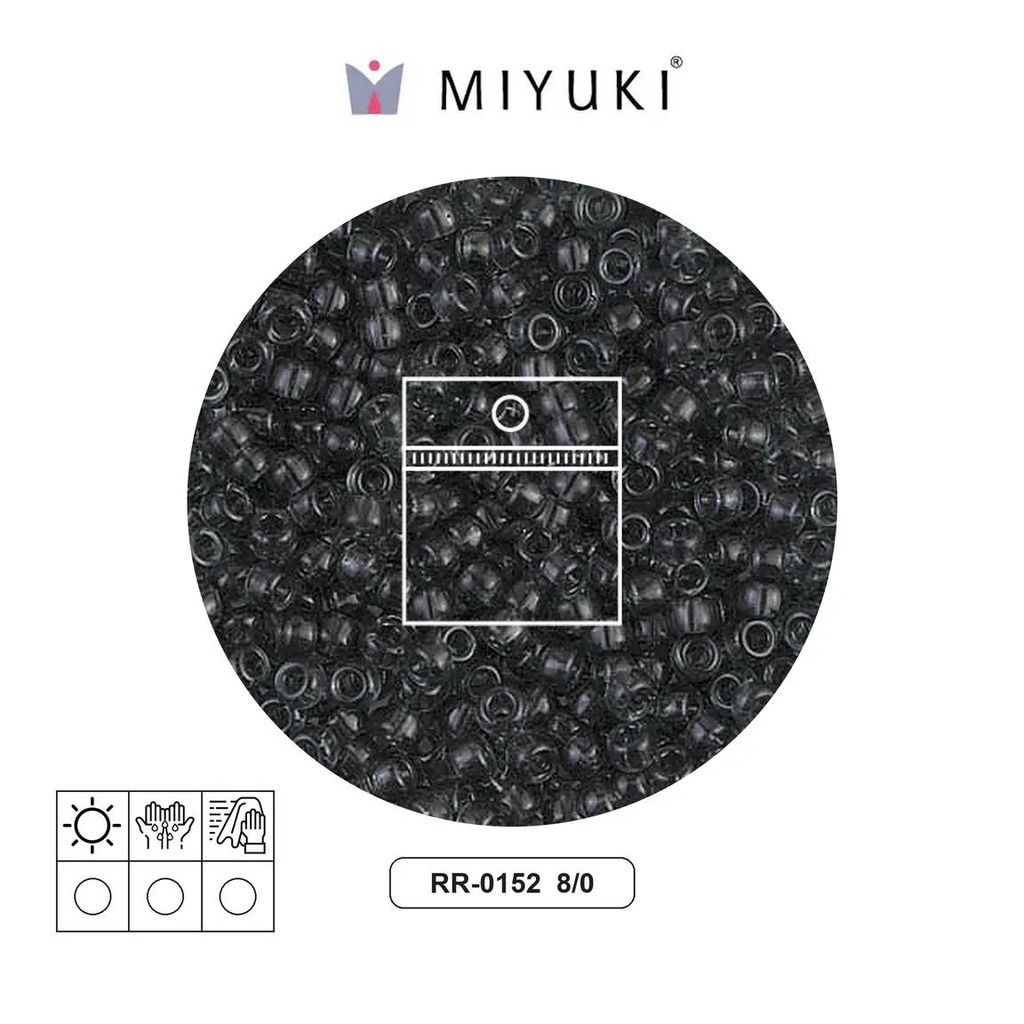 Mostacilla Miyuki rocalla 8/0 RR0152 transparente gris x 10g