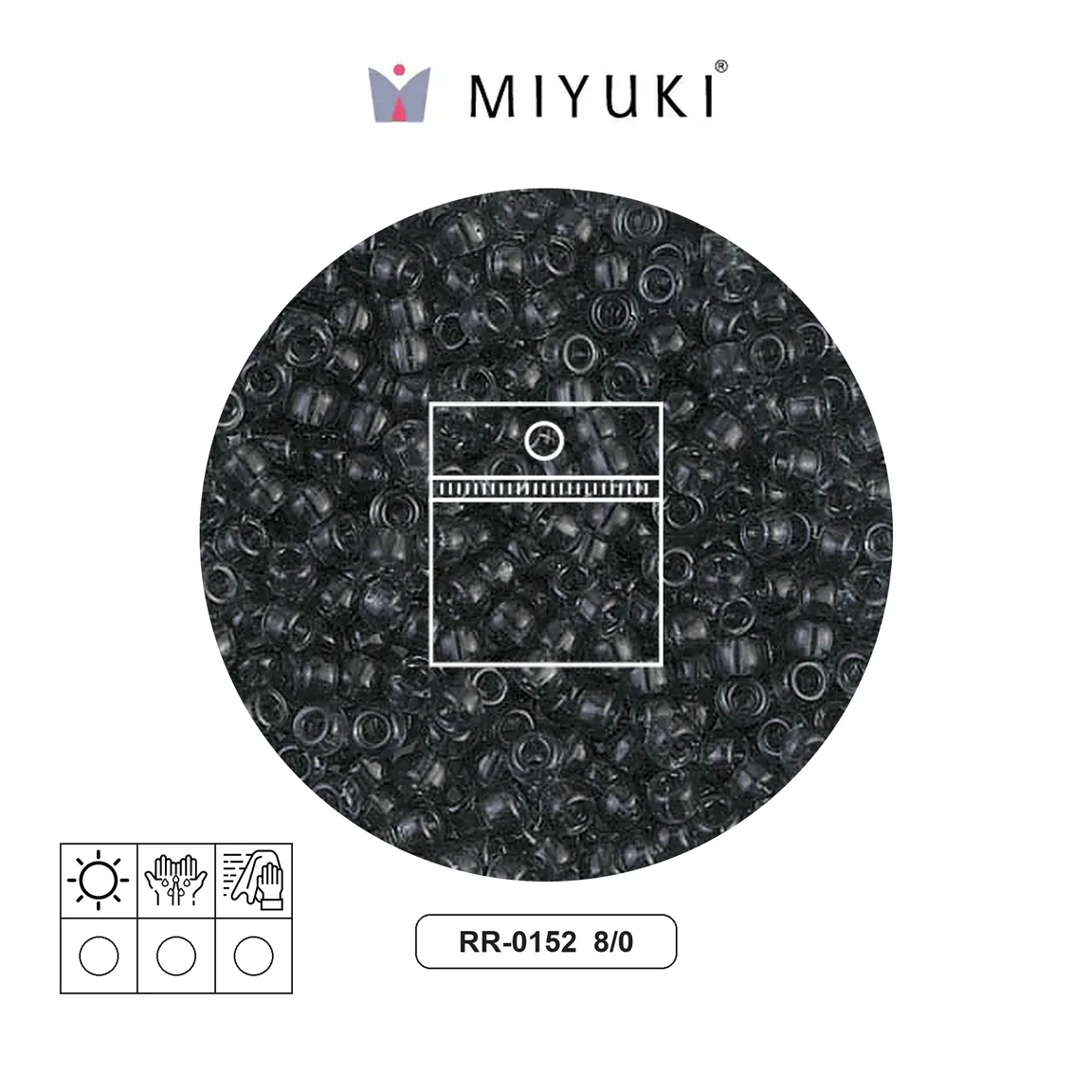 Mostacilla Miyuki rocalla 8/0 RR0152 transparente gris x 10g