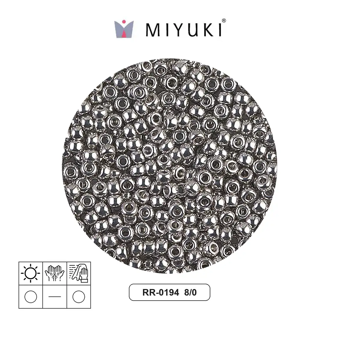 Mostacilla Miyuki rocalla 8/0 RR0194 palladium plated x 250gr